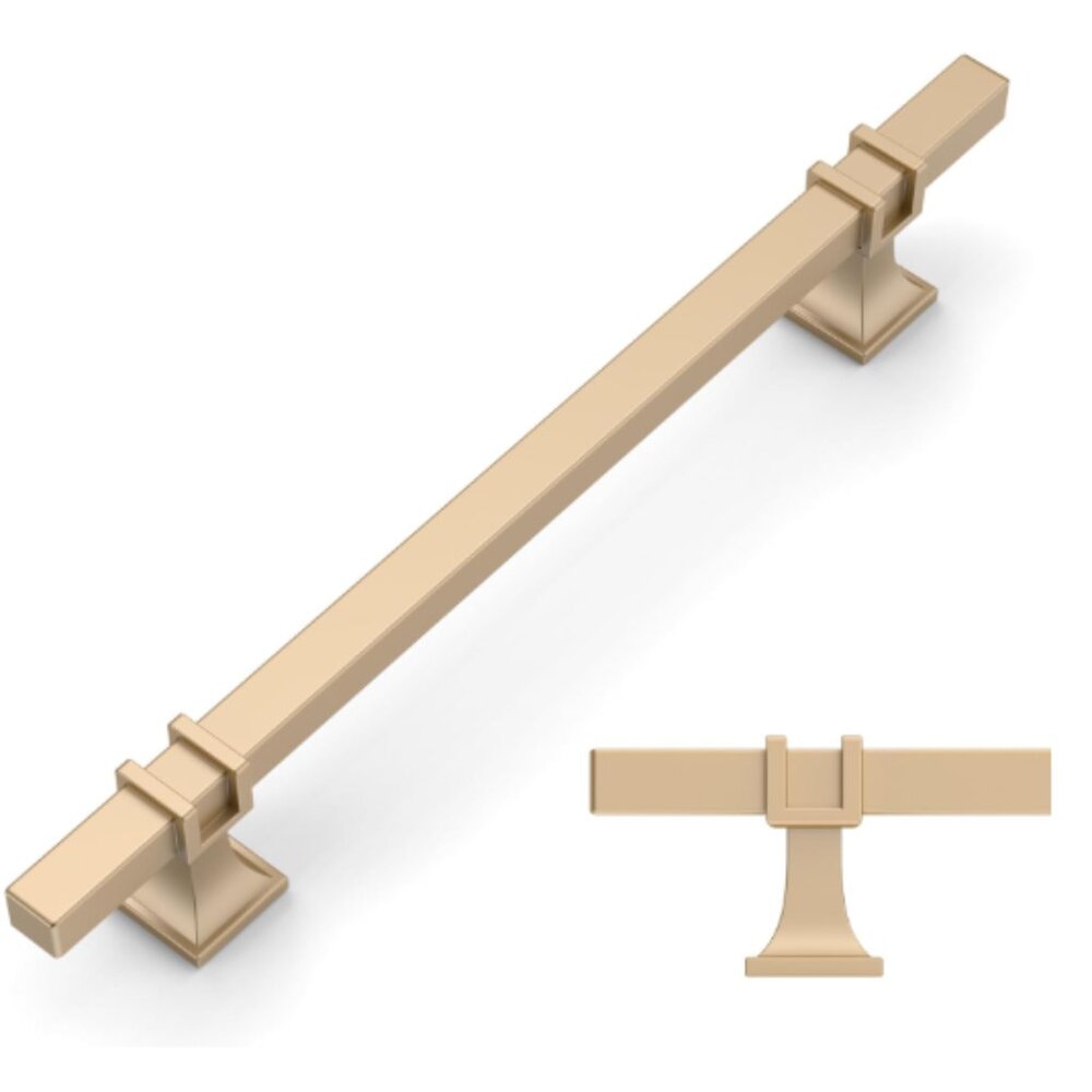 AMERDECO Cabinet Pulls Champagne Gold 10 Pack 5 inch Center 7.6 inch Long 2H0067